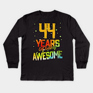 44 Years Of Being Awesome Gifts 44th Anniversary Gift Vintage Retro Funny 44 Years Birthday Men Women Kids Long Sleeve T-Shirt